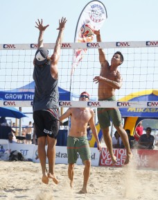 During the Milwaukee National Volleyball League Championships July 12, 2015 at Bradford Beach in Milwaukee, WI.    (Photo by Jeff Haynes)